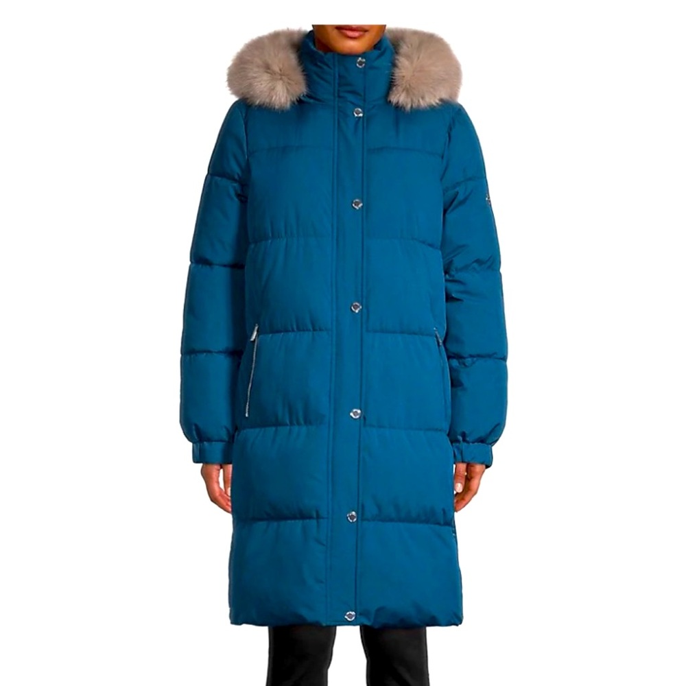 🔥NWT Michael Kors Puffer Jacket Size L River Blue color